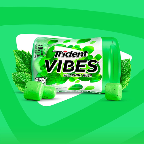 Trident Vibes Spearmint Rush Sugar Free Gum, 6 Bottles of 40 Pieces (240 Total P - 第 9/12 張圖片