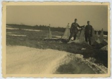 Orig. Foto Soldaten Ballon Batterie 101 b. Westwall Panzersperren Tanksperren