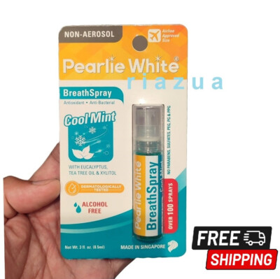 Pearlie White Breath Spray Cool Mint Antibacterial 8.5ml Slim Size Free Shipping