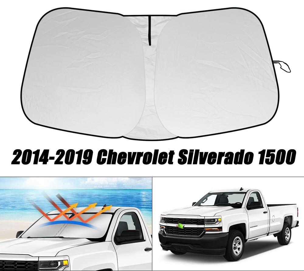 For Silverado Sierra 1500 2014-2019 Front Windshield Sun Shade Reflective Cover