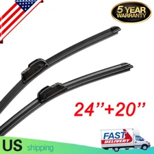 All season 24" & 20" Bracketless Windshield Wiper Blades OEM QUALITY J-HOOK