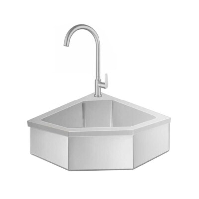 12'' Stainless Steel Corner Hand Sink with Faucet