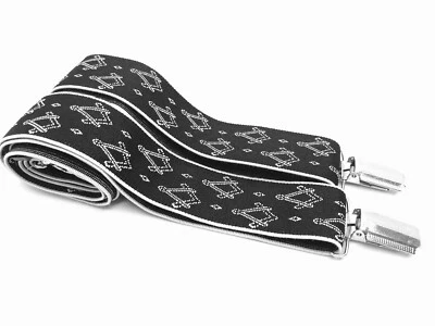 Stunning New Boxed Black & Silver Masonic Braces Mens Freemasons Gift