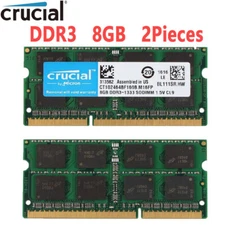 Crucial 16GB 2x 8GB 2Rx8 PC3-10600S DDR3-1333Mhz SODIMM Laptop Memory RAM 1.5V