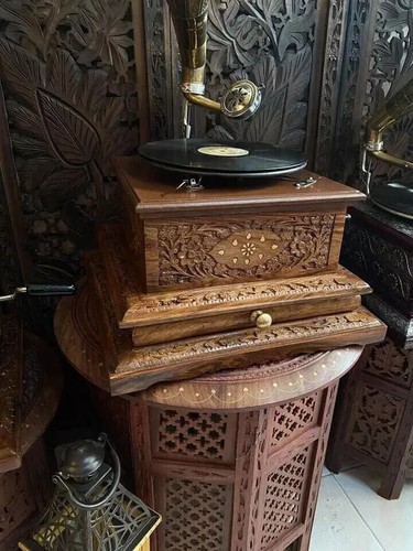 HMV Gramophone Antique Style Fully Functional Working Phonograph win-up Gift - Picture 5 of 5