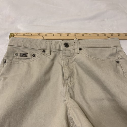 Lee khaki Denim Jeansshorts Damengröße 6 Medium "an der Taille" Besatz Bauch - Bild 14 von 16