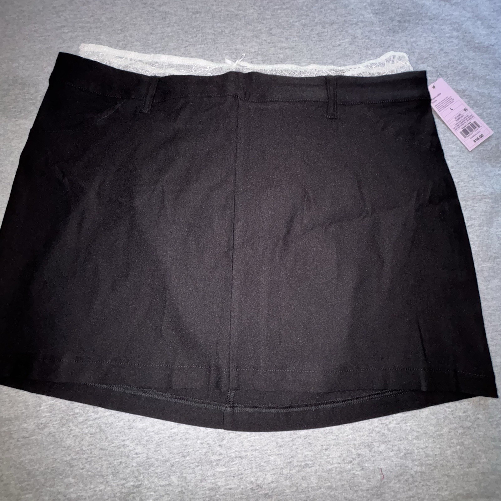 Wild Fable Women's Size Large High Rise Peek A Boo Lace Mini Skirt Black