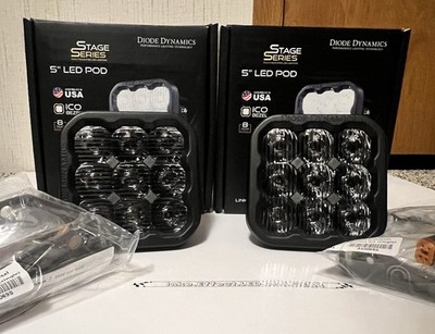 Diode Dynamics driving Sport Pods Rgbw Never Used Led Universal Brackets white 