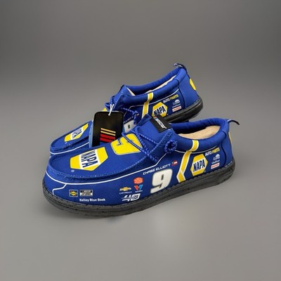 Hey Dude Men s NASCAR Chase Elliot NAPA Blue #9 Wally Slip On Shoes HeyDudes