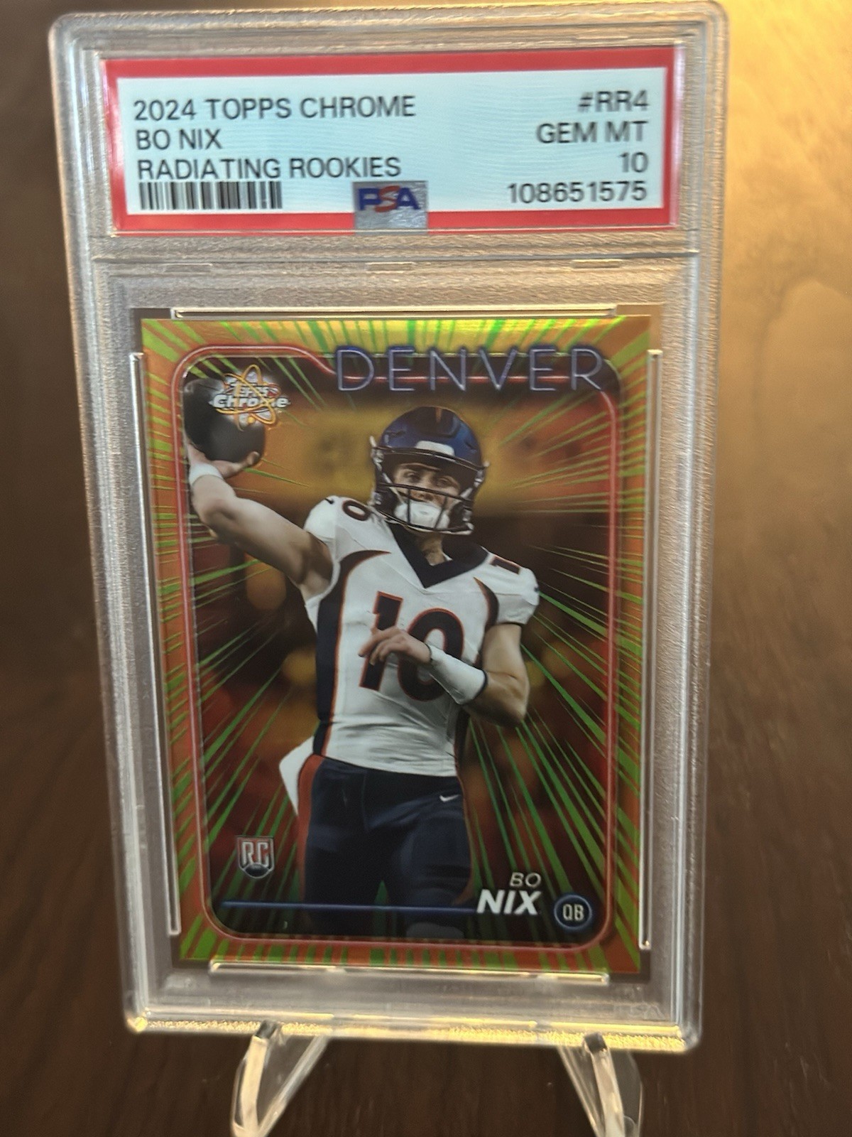 Bo Nix Topps Chrome Radiating Rookies #RR4 Base