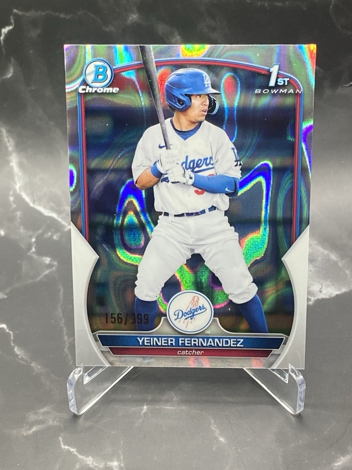 2023 Bowman #BCP-138 Yeiner Fernandez Chrome Prospects Lava Refractors #/399