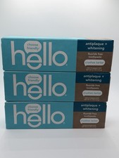 Hello Fluoride Free Toothpaste Antiplaque  Whitening Peppermint NIB Lot of 3