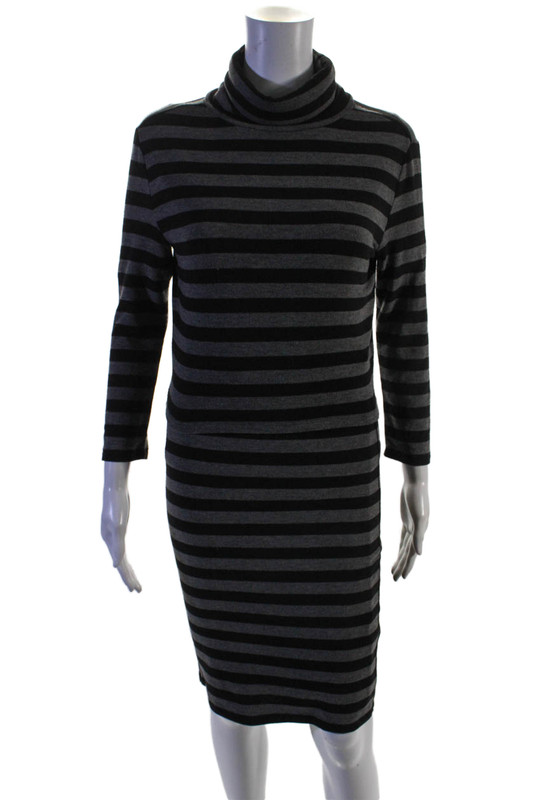 BB Dakota Womens Striped Turtleneck Top and Skirt Set Colorblock Size S