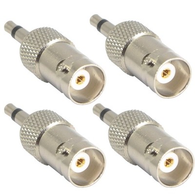 XMSJSIY 3.5mm Mono to BNC Adapter, Female Jack 1/8'' TS Male Silver