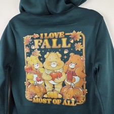 Care Bears Hoodie Womens Size Small Hooded Sweatshirt Autumn Fall Pumpkin Spice