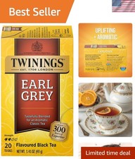 Refreshing Earl Grey Black Tea - 20 Individually Sealed Bags for On-the-Go