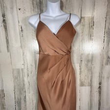 BHLDN Rust Maxi Dress 4 | Terracotta Wrap | Deep V-Neck | High Slit | MSRP $220
