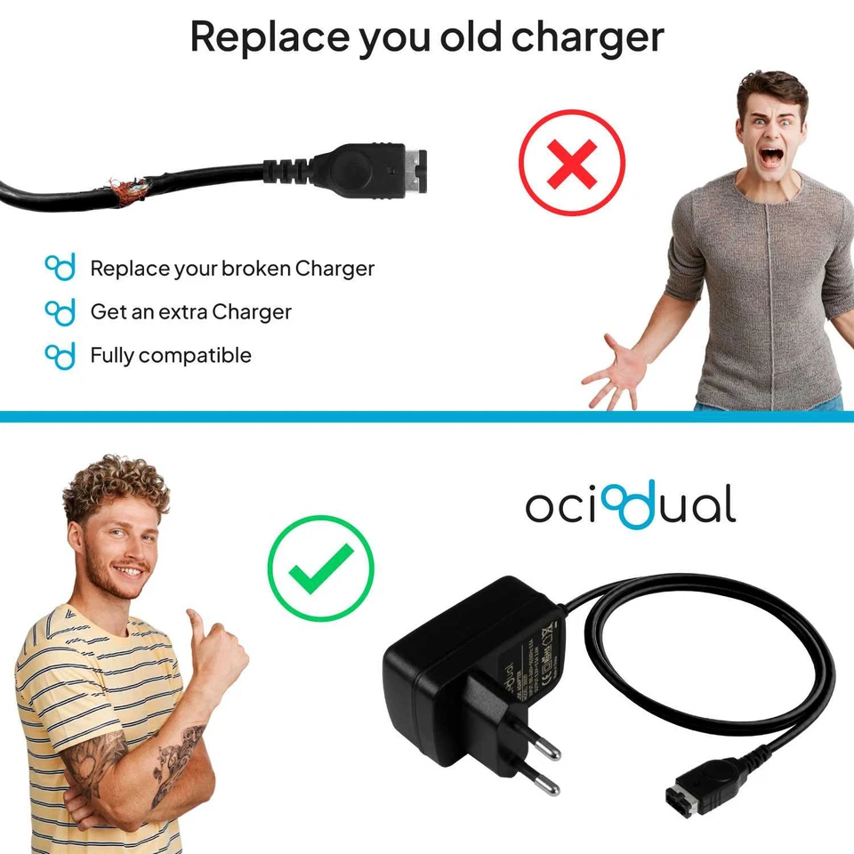 Alimentatore di Rete Caricatore Europlug Compatibile con Game Boy Advance SP NDS - Imagen 2 de 4