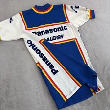 Vintage 70s 80s Team Panasonic Raleigh Cycling Jersey IV Large Wool Giordana