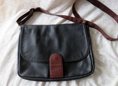 BREE Ledertasche, Schultertasche, Crossovertasche, schwarz