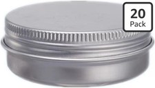 20Pcs 1 Ounce Aluminum Tin Jars with Lid, Metal Tins Refillable Containers,30 ml