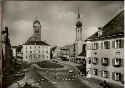 Erding Bayern Schrannenplatz ungelaufen ca. 1965