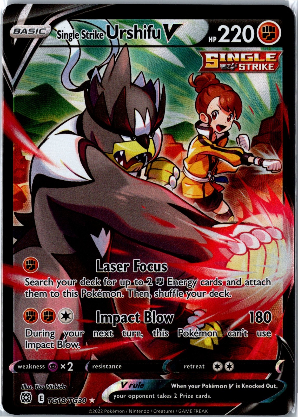 Pokémon Card - Single Strike Urshifu V Sword & Shield: Brilliant Stars TG18/TG30
