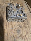 Vtg Trinket Pill Box Jewlrey Square Oak Leaves Acorn Case — photo 1