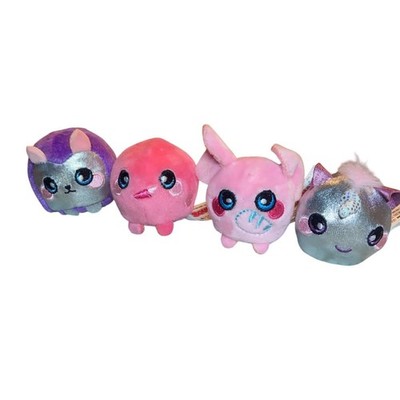Lot Of 4 Squeezamals 2  Plush Stuffed Animals Squeezable EUC