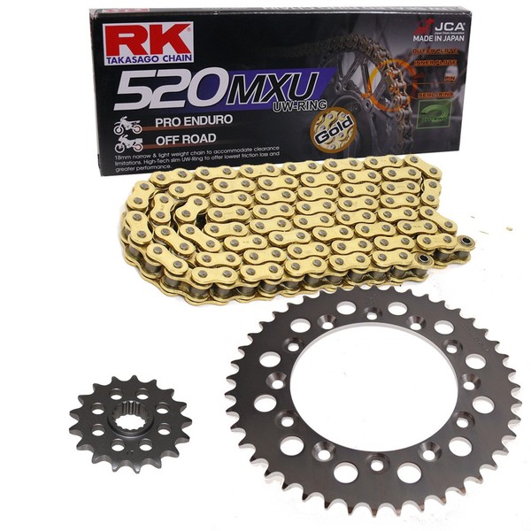 Kettensatz Yamaha YZ 125 93-96 Kette RK GB 520 MXU 116 Offen Gold 13/50-image