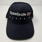 Vintage Reebok Hat Cap Snap Back Navy Embroidered Classic Union Jack Mens 90s