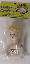 Vintage Doll Craftin' Porcelain Doll Head Arms Legs Blond Hair Blue Eyes