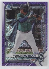 2021 Bowman Chrome Prospects Purple Shimmer Refractor /250 Starlin Aguilar 0mr3