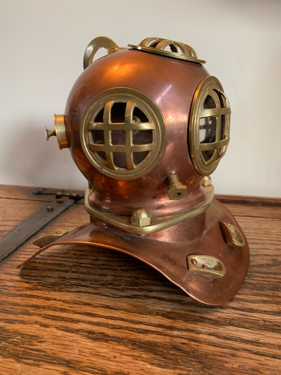 Vintage Siebe Gorman Style Copper & Brass Replica Diving Helmet