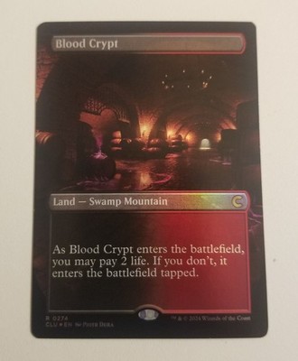 MTG 1x FOIL Blood Crypt Borderless, NM, Ravnica: Clue Edition, Shock Land