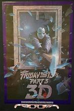 vintage 1982 Friday the 13th Part 3 3D movie poster & 3D glasses rare!