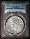 2021 PEACE PCGS MS69 Silver $1 Dollar Coin Philadelphia MS 69