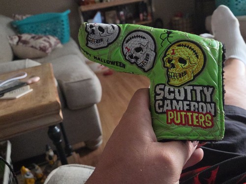Scotty Cameron Horrors & Hazards Headcover Green Skull and bonus golo cover