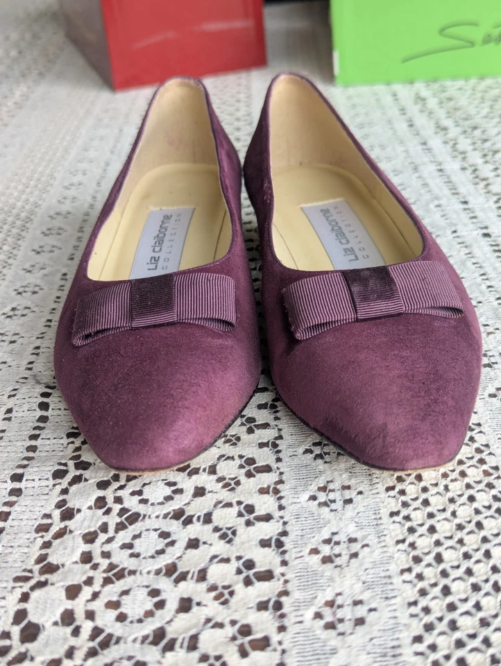 Zapatos de salón vintage de gamuza Liz Claiborne Mulberry (talla 7,5 M) púrpura Foto 3 de 4