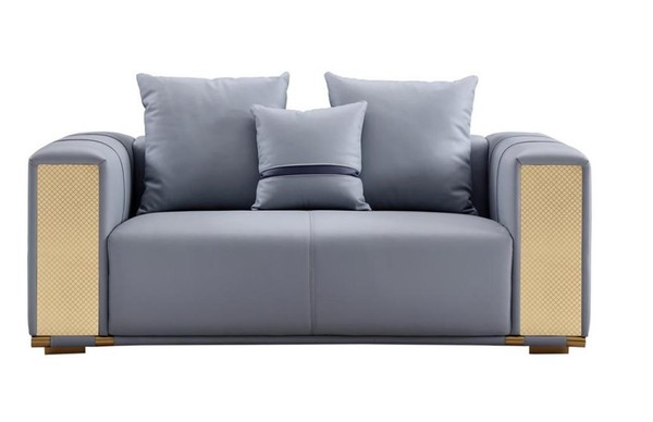 Luxus Wohnzimmer Sofa 2 Sitzer Polstersofa Blau Textil Sitz Design Couch Modern-image
