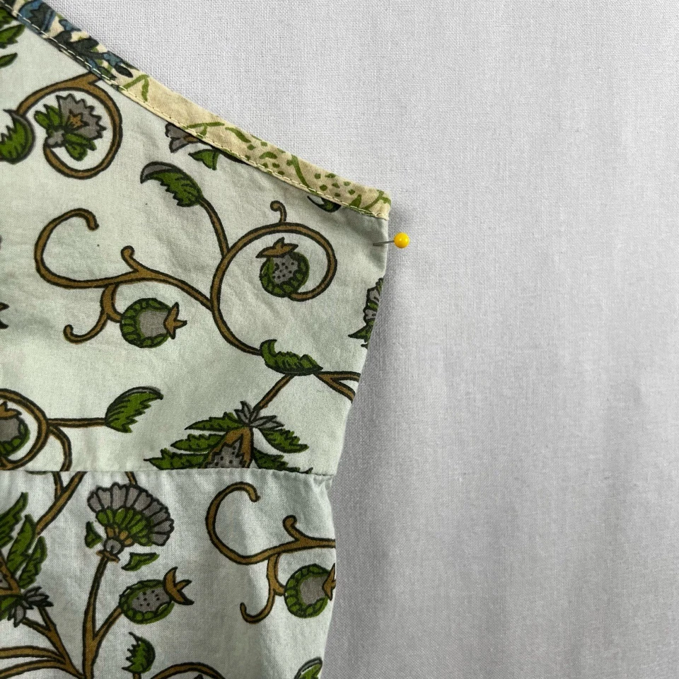 Camiseta sin mangas Gap Y2k para mujer talla grande verde floral correas de espagueti algodón Foto 3 de 4