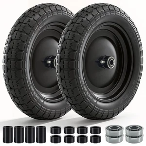 Pneu et roue de brouette 4.80/4.00-8 Flat Free 350 Charge de lbs, 3-7" Hub