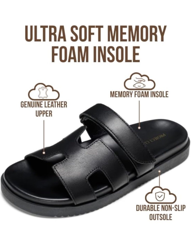 Project Cloud black genuine leather memory foam s… - image 8