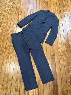 MINT J Crew Ludlow X MOON Suit 2 Pc 34s Slim Blue PoW Plaid Wool Dual Vent
