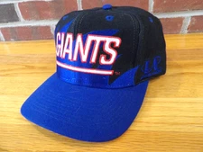 RARE VTG 90'S LOGO ATHLETIC NFL NEW YORK GIANTS SHARKTOOTH BLACK SNAPBACK HAT
