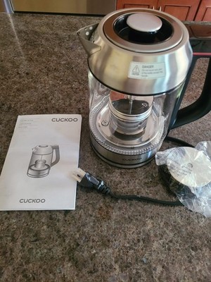 CUCKOO Electric Glass Tea Kettle 1.7L Infuser Temp Control CK-G170BS