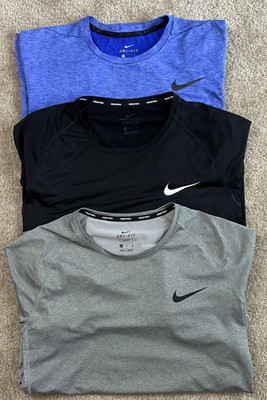 3 Nike Pro Compression Shirt Polyester Stretch Black Mens EXTRA LARGE