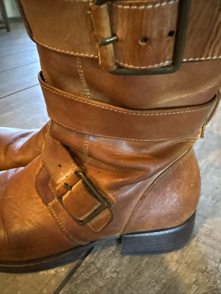 Vic Matie 女式棕色皮革扣踝靴 36 码 — 第 4/4 张图片