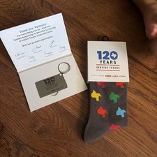 HEB Texas Grocery Store Employee Socks Made In USA Cotton Logo 120 Years
