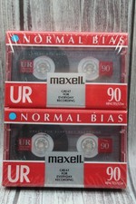 Set Of 2 Maxell UR 90 Minute Blank Audio Cassette Tapes Normal Bias New Sealed